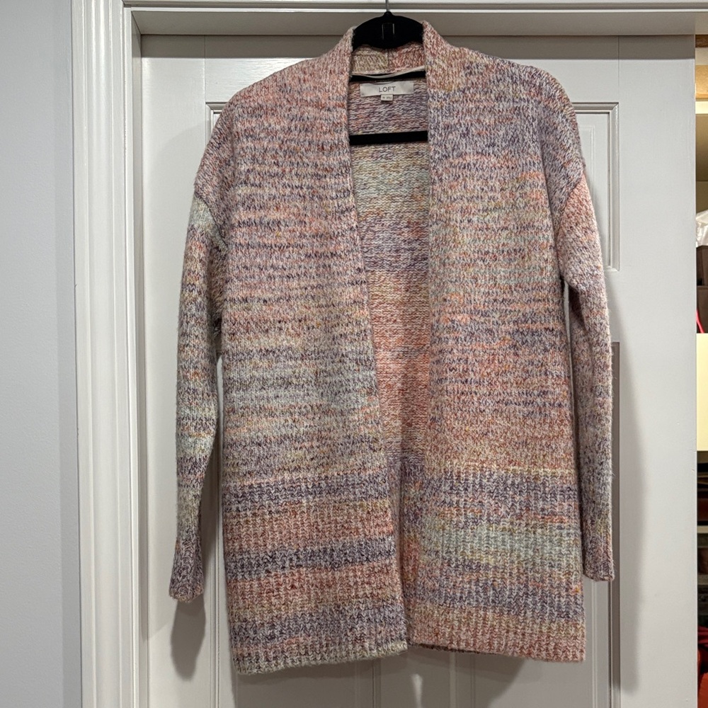 LOFT Pastel Open-Front Cardigan